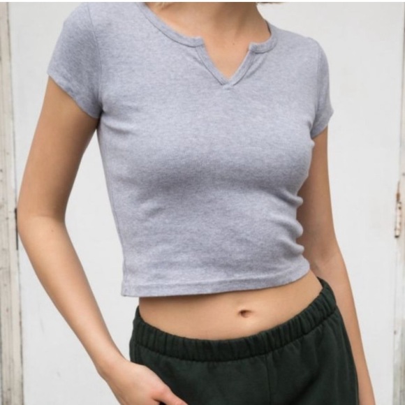 Brandy Melville Tops Brandy Melville Ashlyn Vnotch Top Poshmark